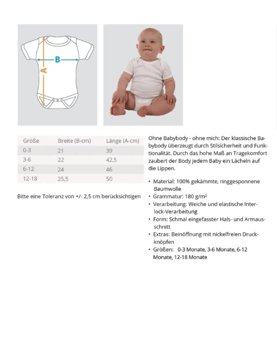 Baby Body - Weiß - Safari Motive