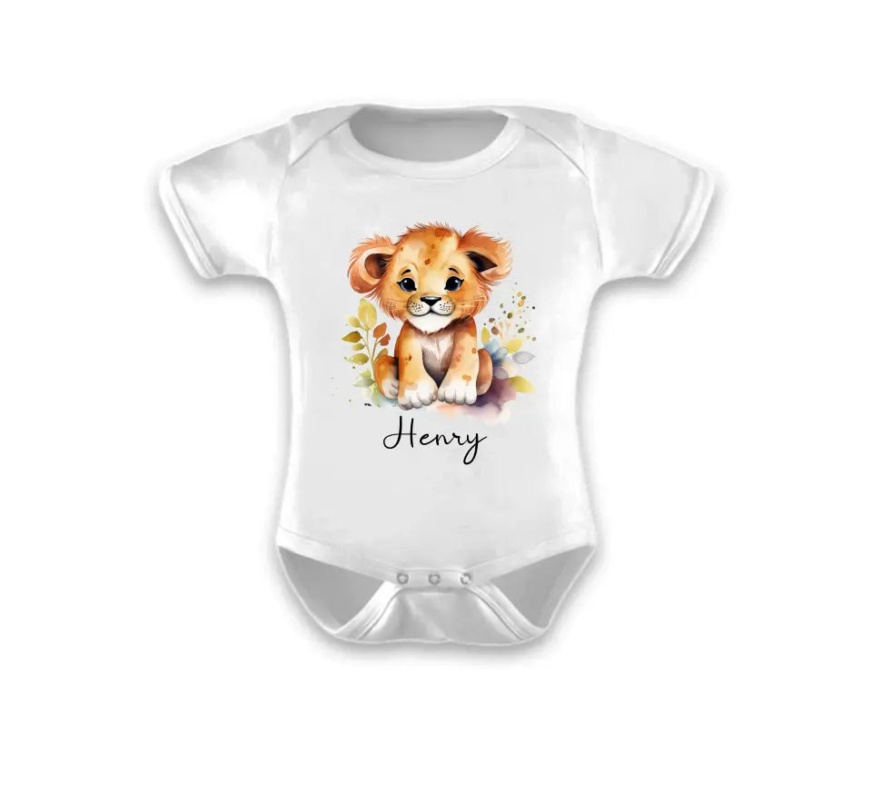 Baby Body - Weiß - Safari Motive