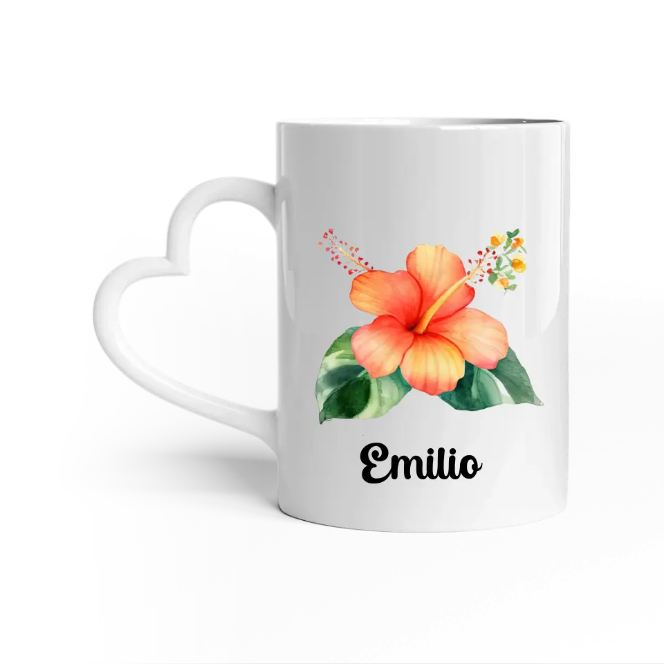 Herztasse - bunte Motive - beidseitiger Druck