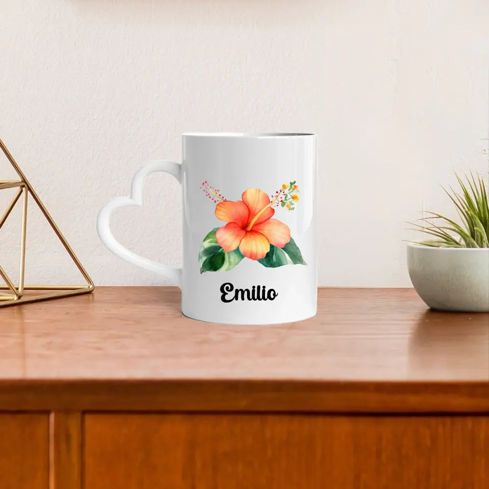 Herztasse - bunte Motive - beidseitiger Druck