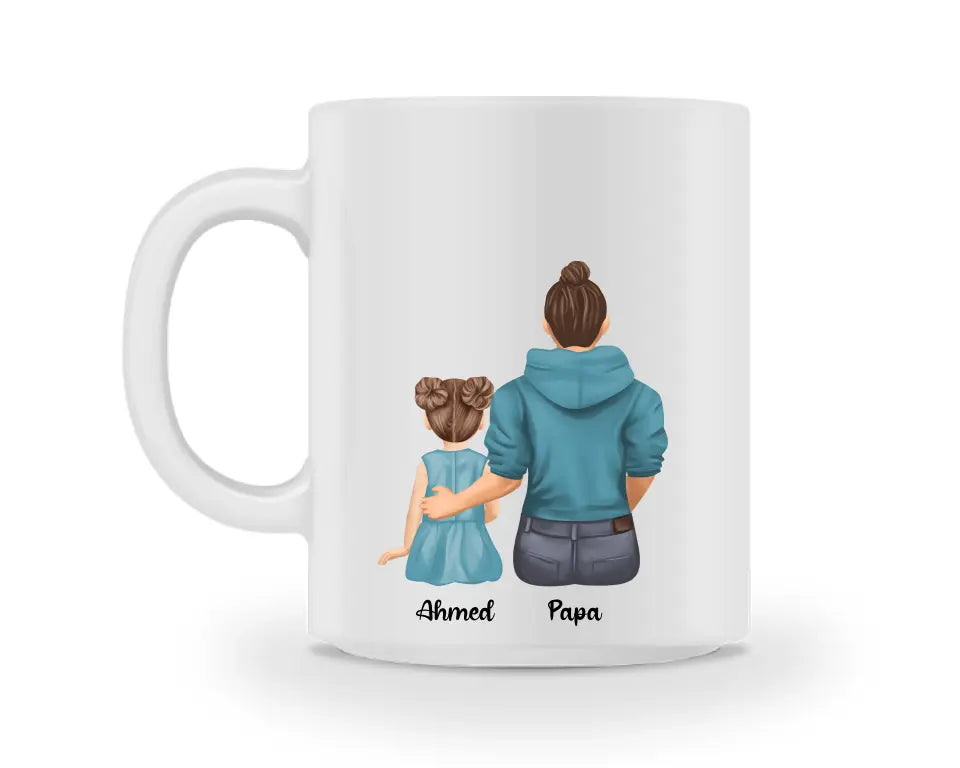 Tasse - Vater und Tochter - beidseitiger Druck