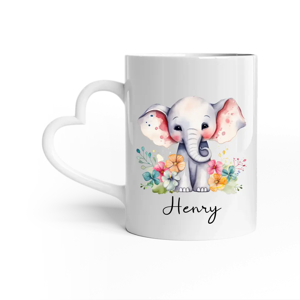 Herztasse - Safari Motive - beidseitiger Druck