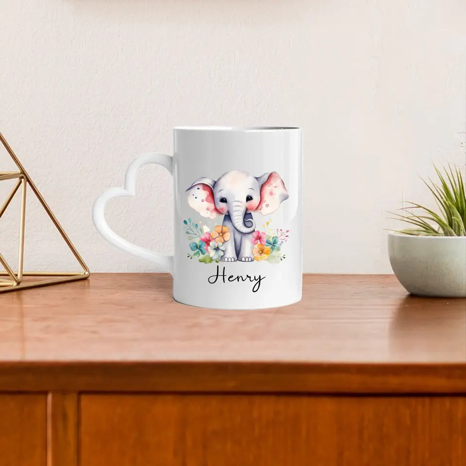 Herztasse - Safari Motive - beidseitiger Druck